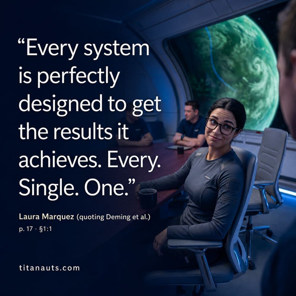 Every system is perfectly designed to get the results it achieves. Every. Single. One. Laura Marquez (quoting Deming et al.), p. 17.